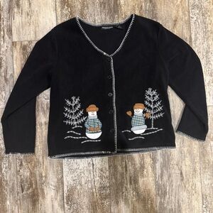 Stephanie Rogers Black and White Christmas Sweater